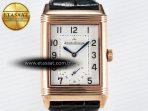 Reverso Classic Duoface Small Seconds RG MGF Best Edition White Textured Dial on Black Leather Strap A854A - Görsel 8