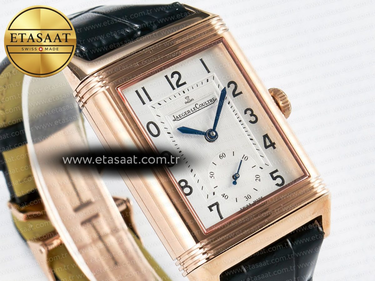 Reverso Classic Duoface Small Seconds RG MGF Best Edition White Textured Dial on Black Leather Strap A854A - Görsel 9