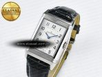 Reverso Classic Duoface Small Seconds SS MGF Best Edition White Guilloché Dial on Black Leather Strap A854A
