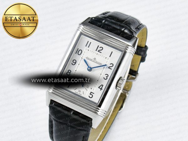 Reverso Classic Duoface Small Seconds SS MGF Best Edition White Guilloché Dial on Black Leather Strap A854A