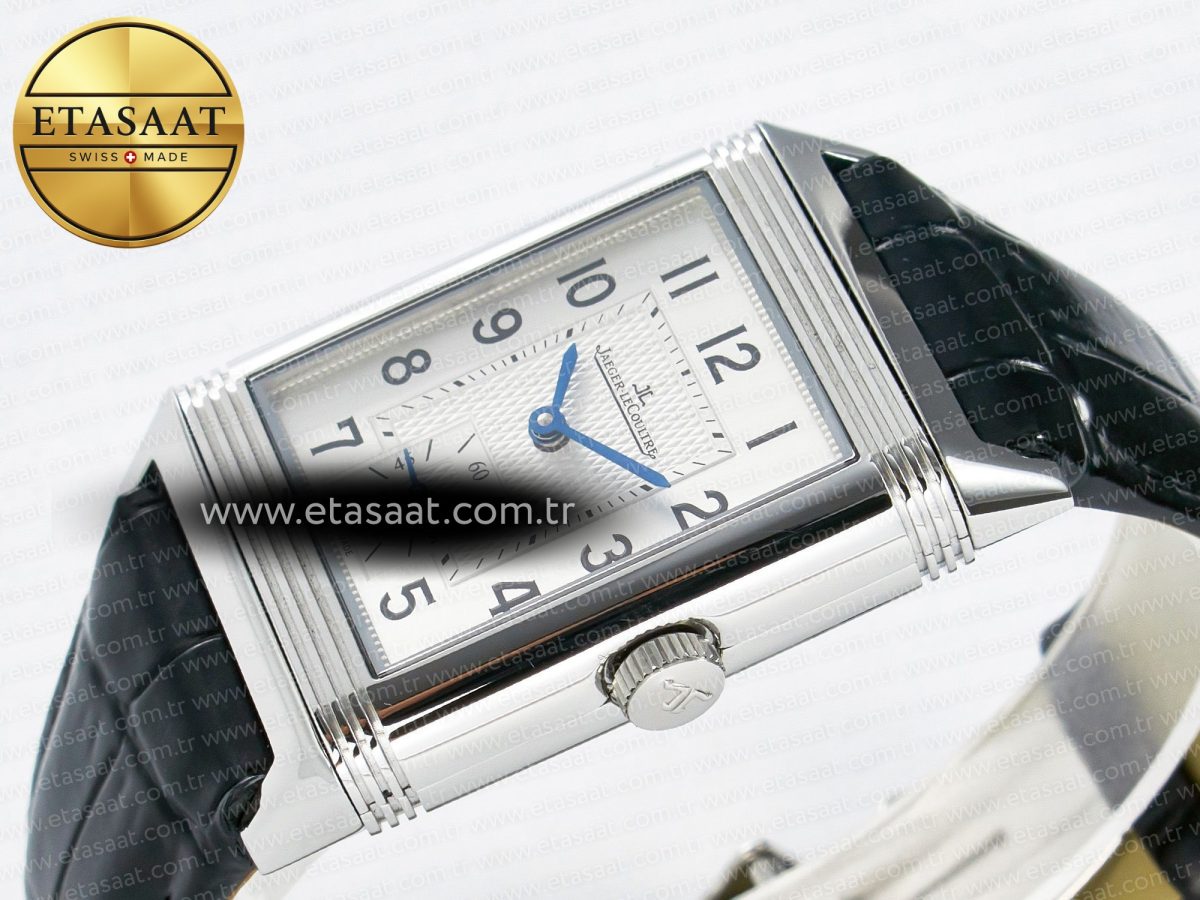 Reverso Classic Duoface Small Seconds SS MGF Best Edition White Guilloché Dial on Black Leather Strap A854A - Görsel 10
