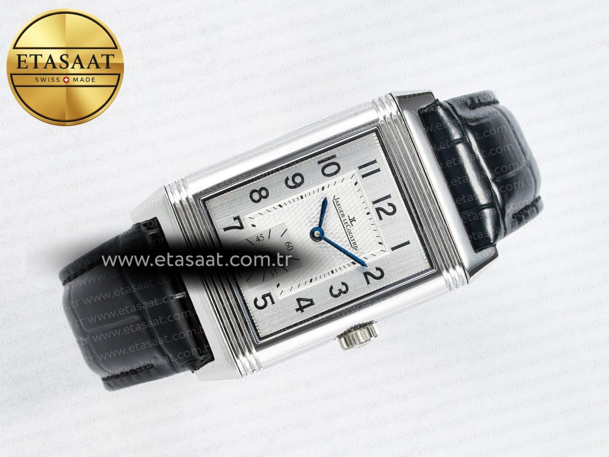 Reverso Classic Duoface Small Seconds SS MGF Best Edition White Guilloché Dial on Black Leather Strap A854A - Görsel 12