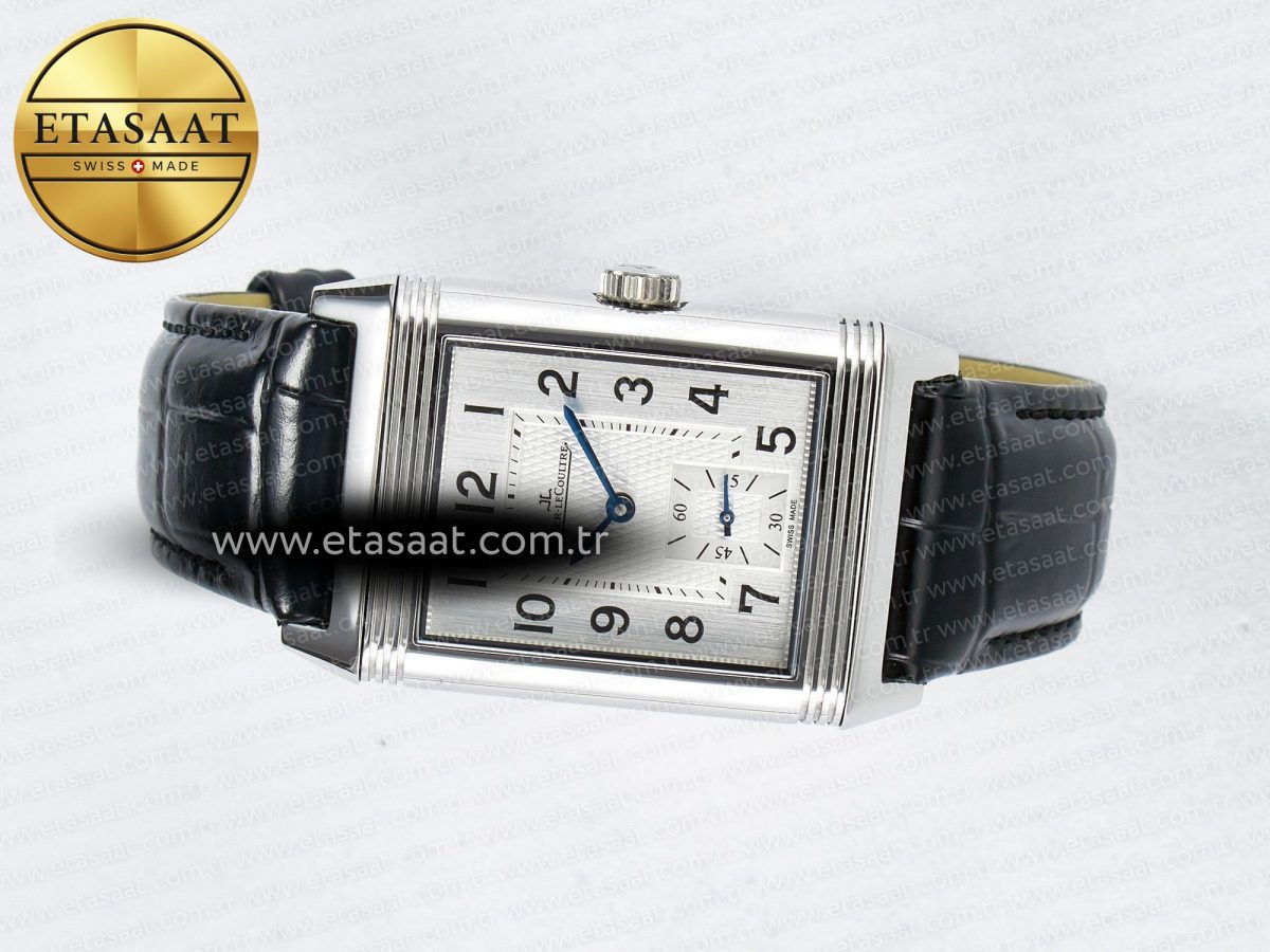 Reverso Classic Duoface Small Seconds SS MGF Best Edition White Guilloché Dial on Black Leather Strap A854A - Görsel 13
