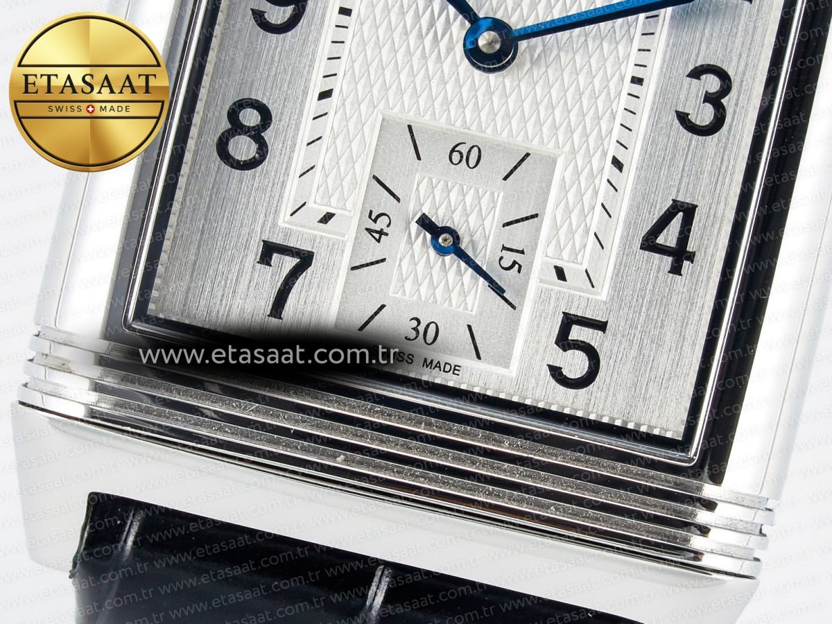 Reverso Classic Duoface Small Seconds SS MGF Best Edition White Guilloché Dial on Black Leather Strap A854A - Görsel 16