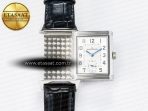 Reverso Classic Duoface Small Seconds SS MGF Best Edition White Guilloché Dial on Black Leather Strap A854A - Görsel 5