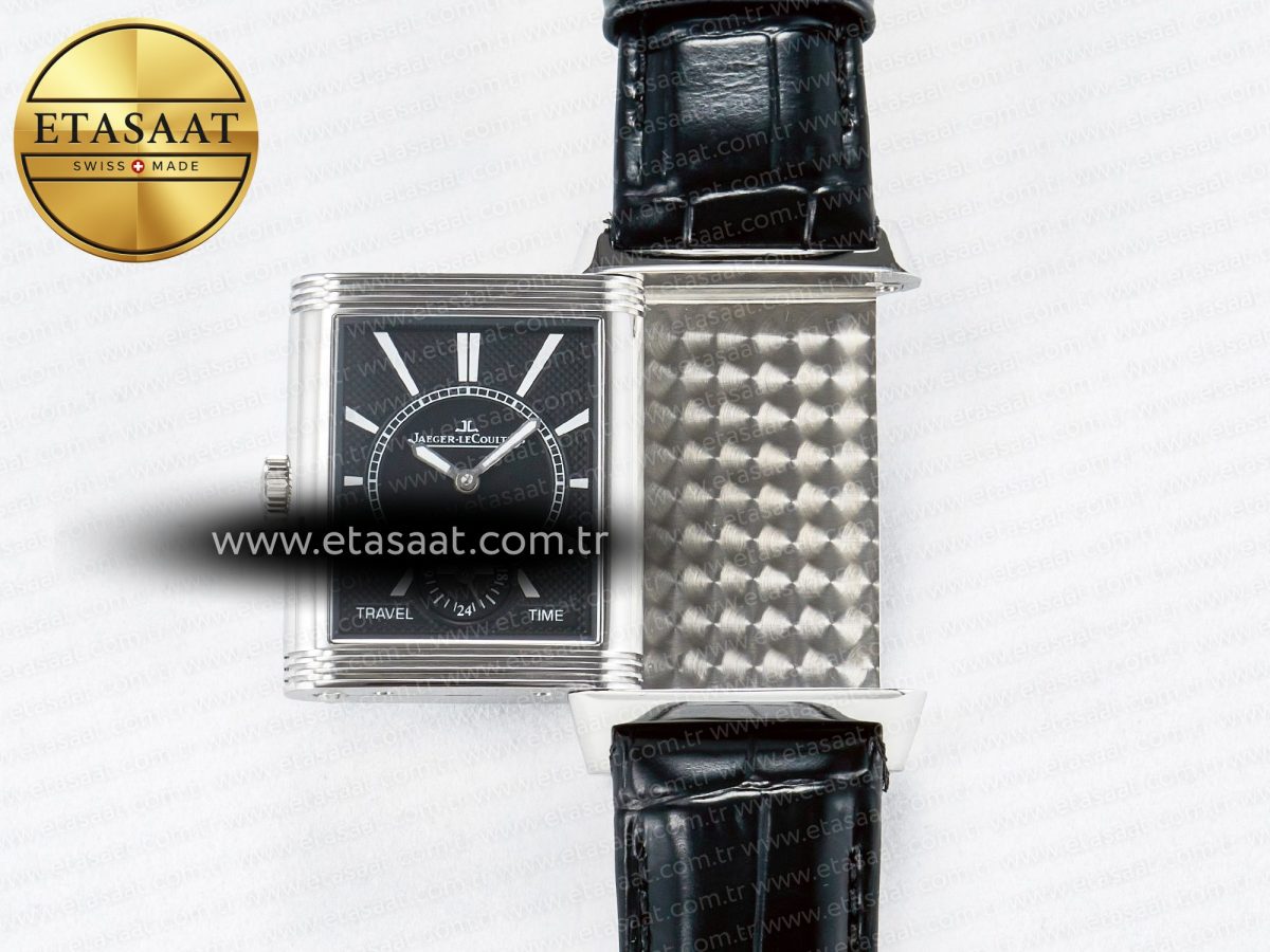 Reverso Classic Duoface Small Seconds SS MGF Best Edition White Guilloché Dial on Black Leather Strap A854A - Görsel 7
