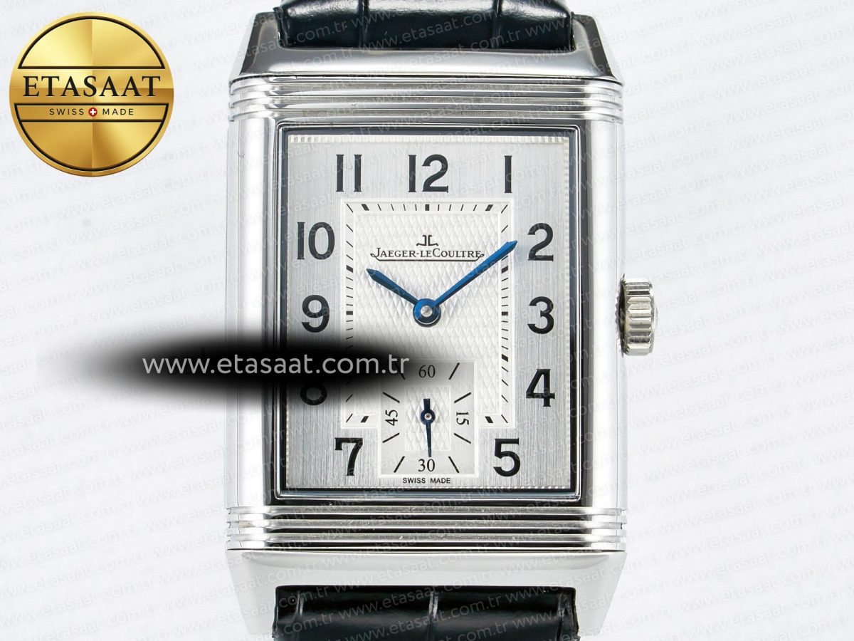 Reverso Classic Duoface Small Seconds SS MGF Best Edition White Guilloché Dial on Black Leather Strap A854A - Görsel 8