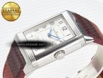 Reverso Classic Duoface Small Seconds SS MGF Best Edition White Guilloché Dial on Red Leather Strap A854A - Görsel 10
