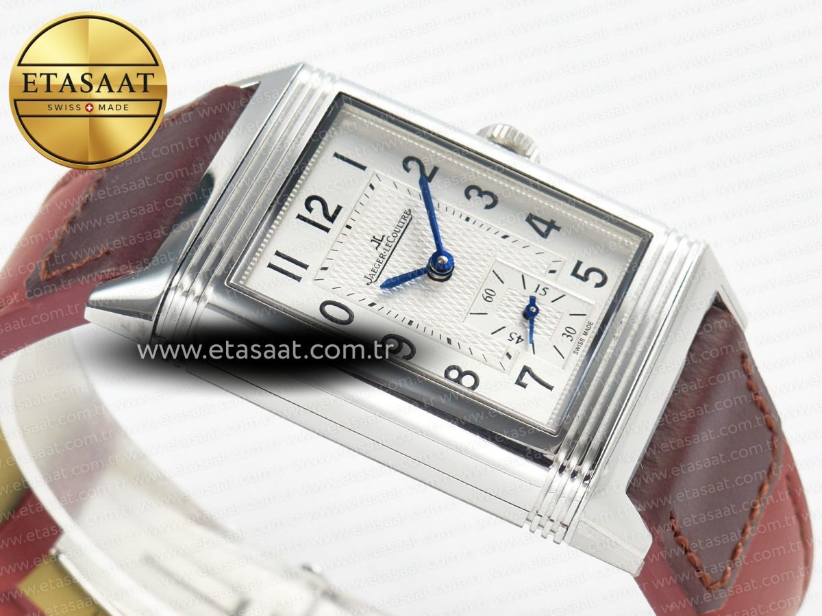 Reverso Classic Duoface Small Seconds SS MGF Best Edition White Guilloché Dial on Red Leather Strap A854A - Görsel 11