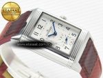Reverso Classic Duoface Small Seconds SS MGF Best Edition White Guilloché Dial on Red Leather Strap A854A - Görsel 11