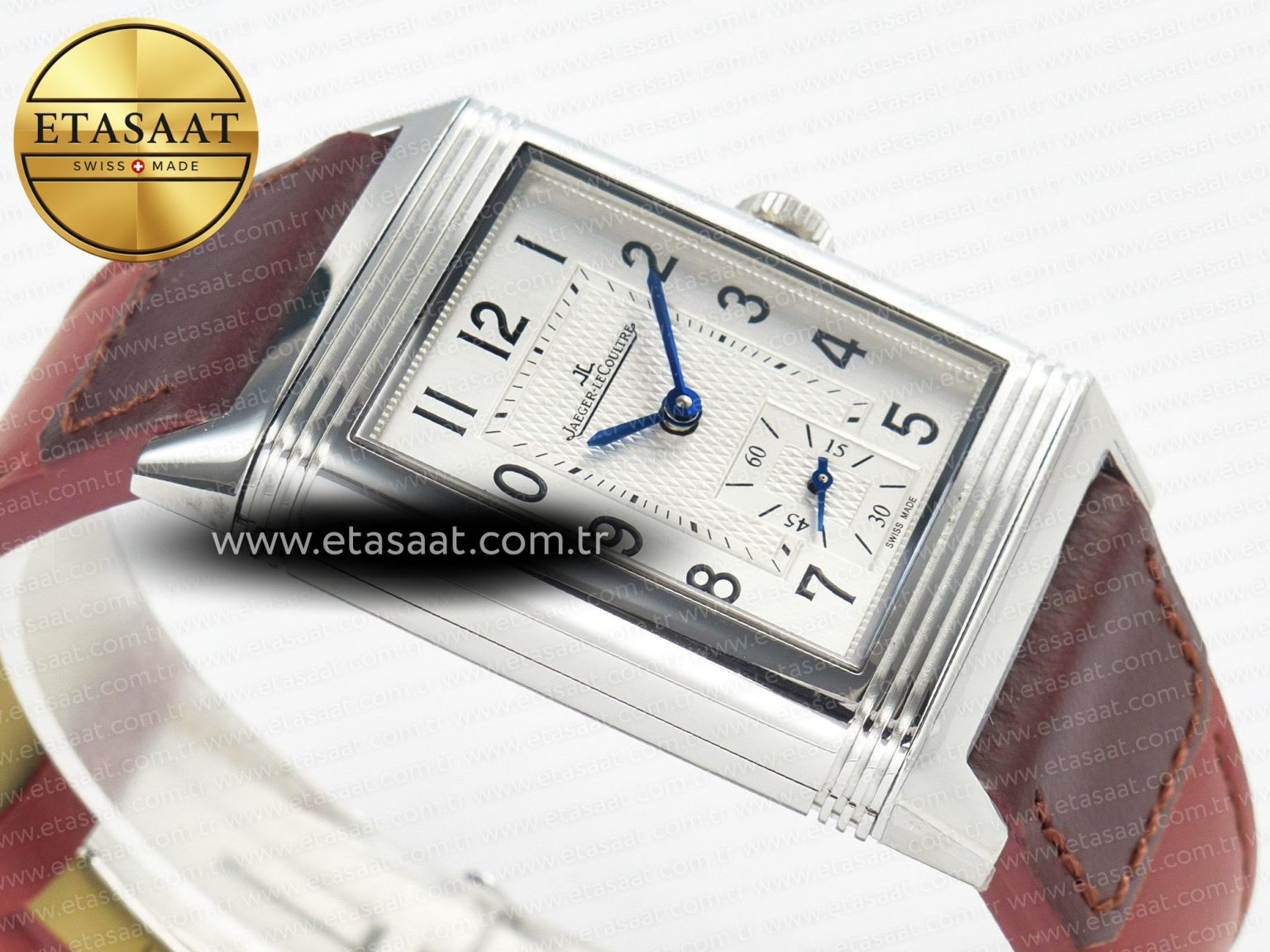 Reverso Classic Duoface Small Seconds SS MGF Best Edition White Guilloché Dial on Red Leather Strap A854A - Görsel 11
