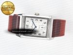 Reverso Classic Duoface Small Seconds SS MGF Best Edition White Guilloché Dial on Red Leather Strap A854A - Görsel 13