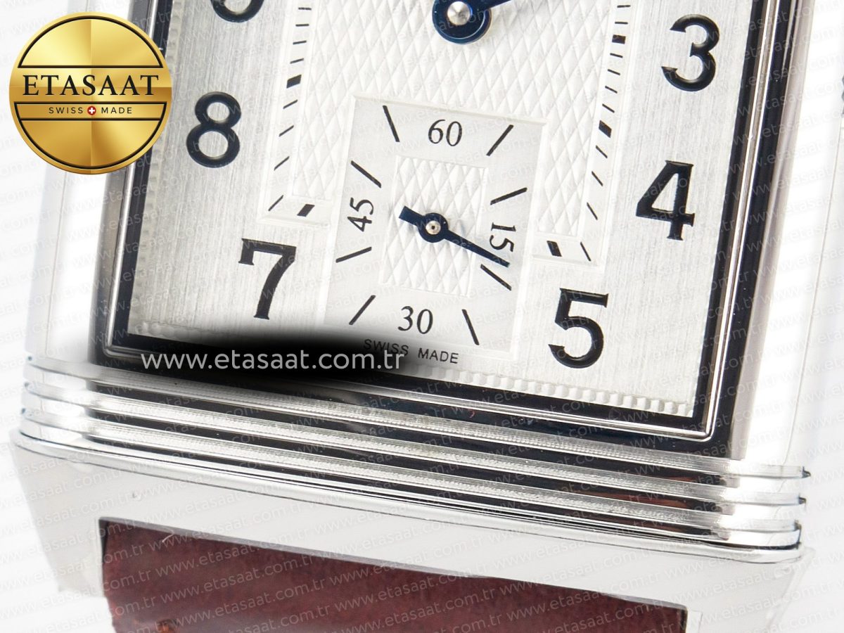 Reverso Classic Duoface Small Seconds SS MGF Best Edition White Guilloché Dial on Red Leather Strap A854A - Görsel 16