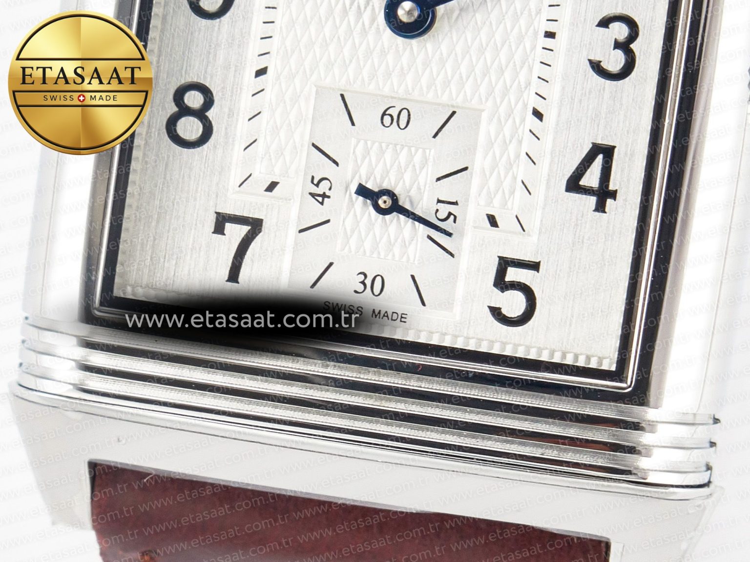 Reverso Classic Duoface Small Seconds SS MGF Best Edition White Guilloché Dial on Red Leather Strap A854A - Görsel 16