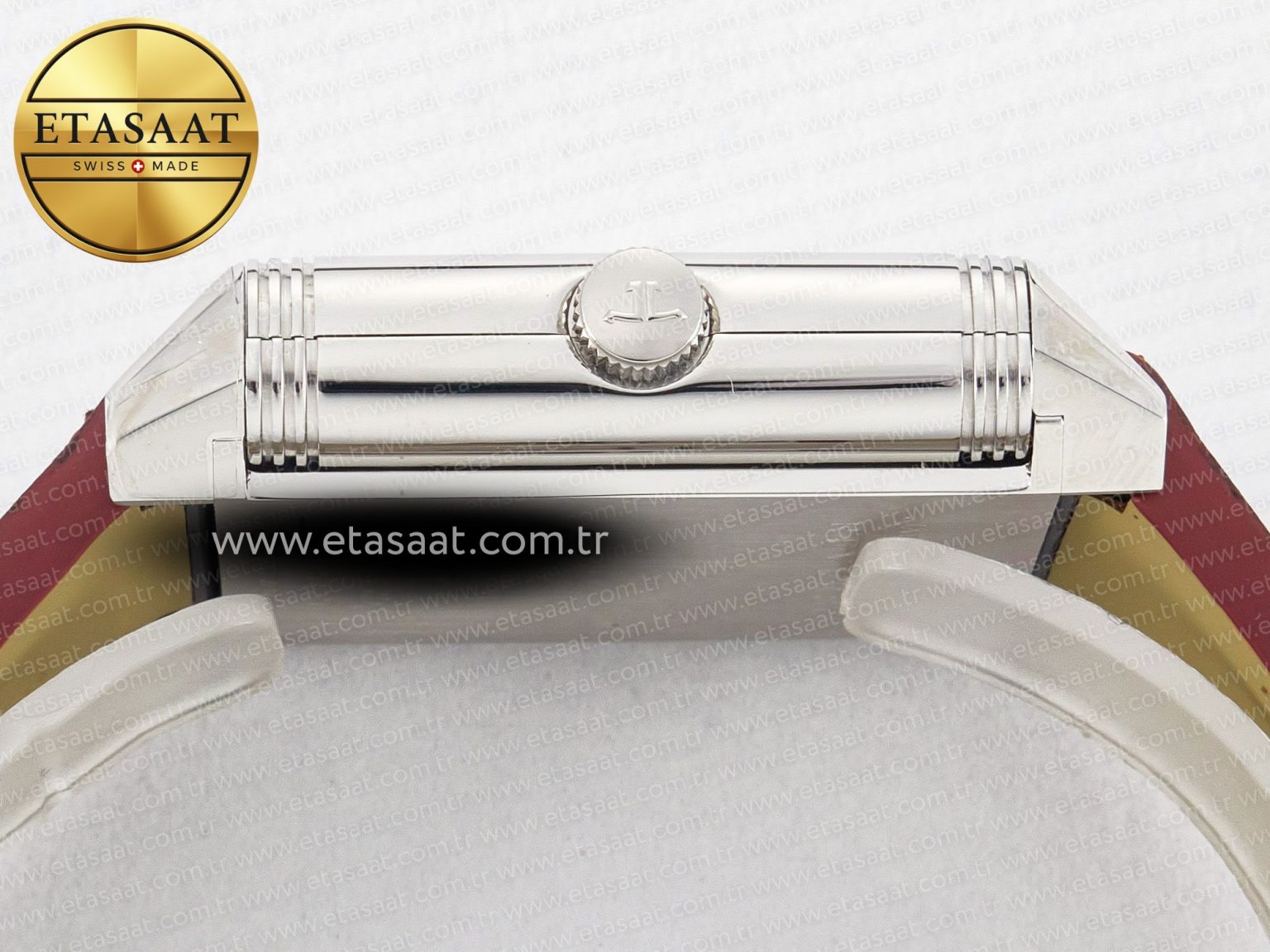 Reverso Classic Duoface Small Seconds SS MGF Best Edition White Guilloché Dial on Red Leather Strap A854A - Görsel 18