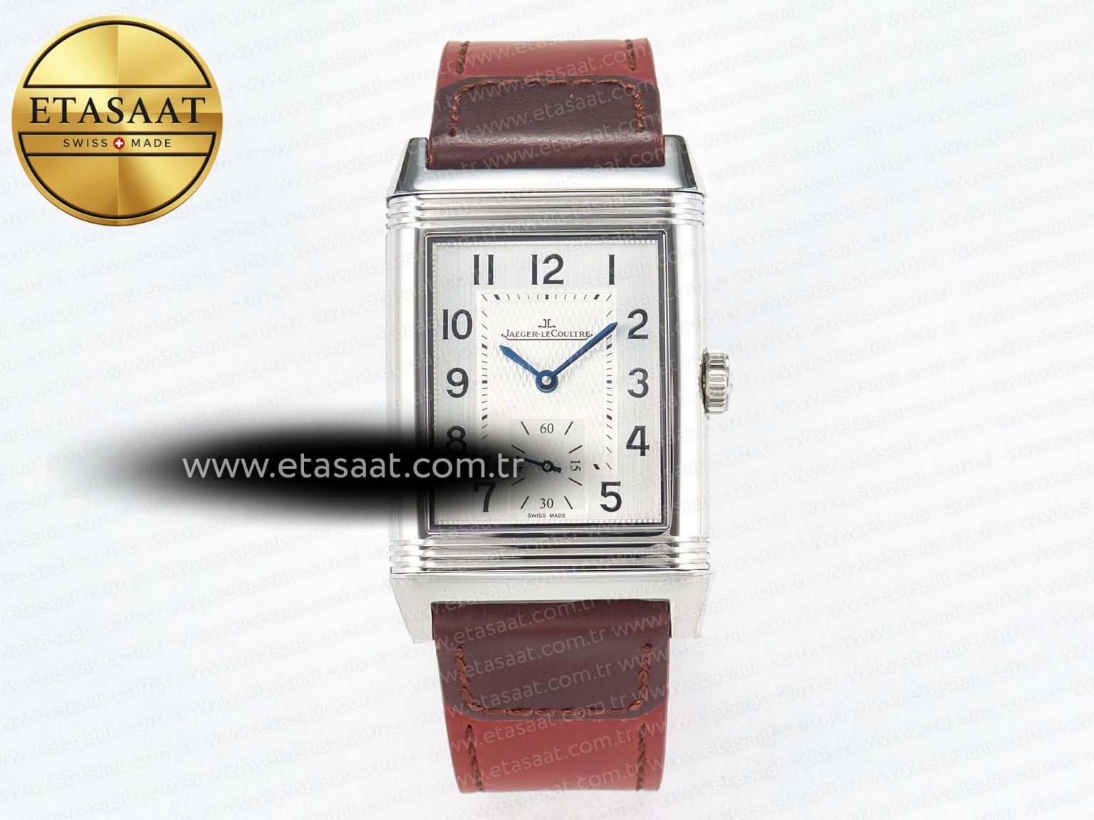 Reverso Classic Duoface Small Seconds SS MGF Best Edition White Guilloché Dial on Red Leather Strap A854A - Görsel 3