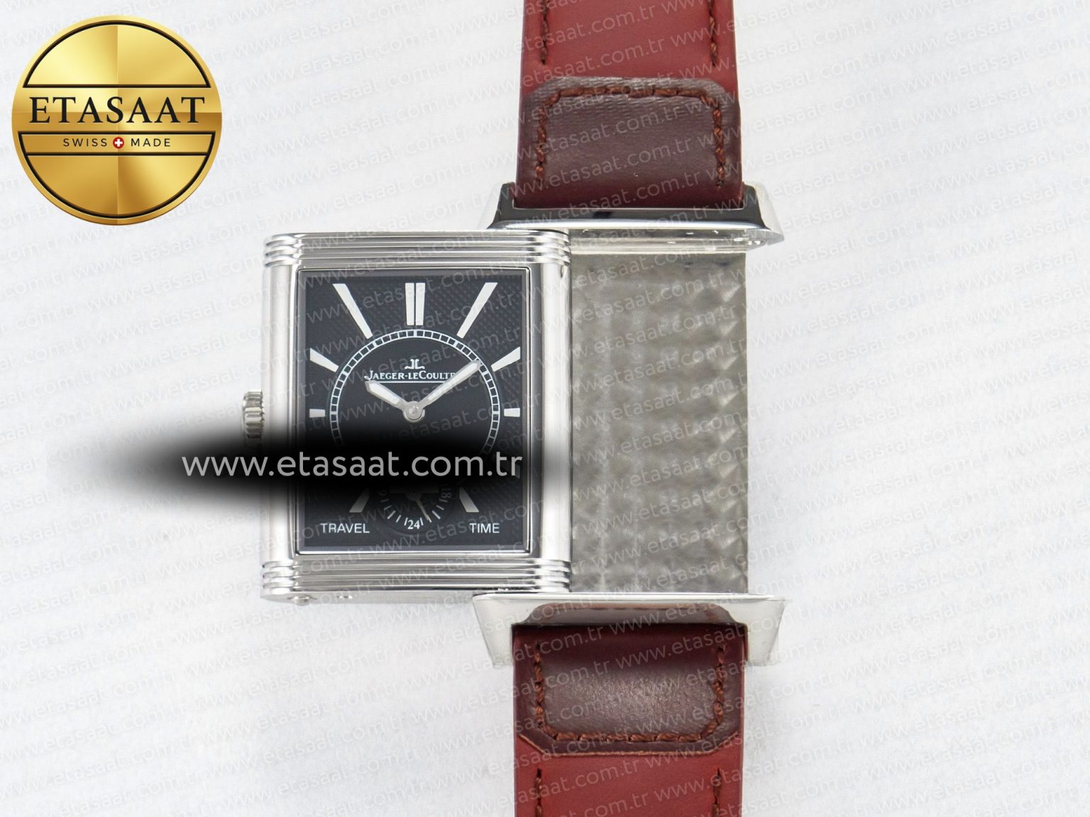 Reverso Classic Duoface Small Seconds SS MGF Best Edition White Guilloché Dial on Red Leather Strap A854A - Görsel 7