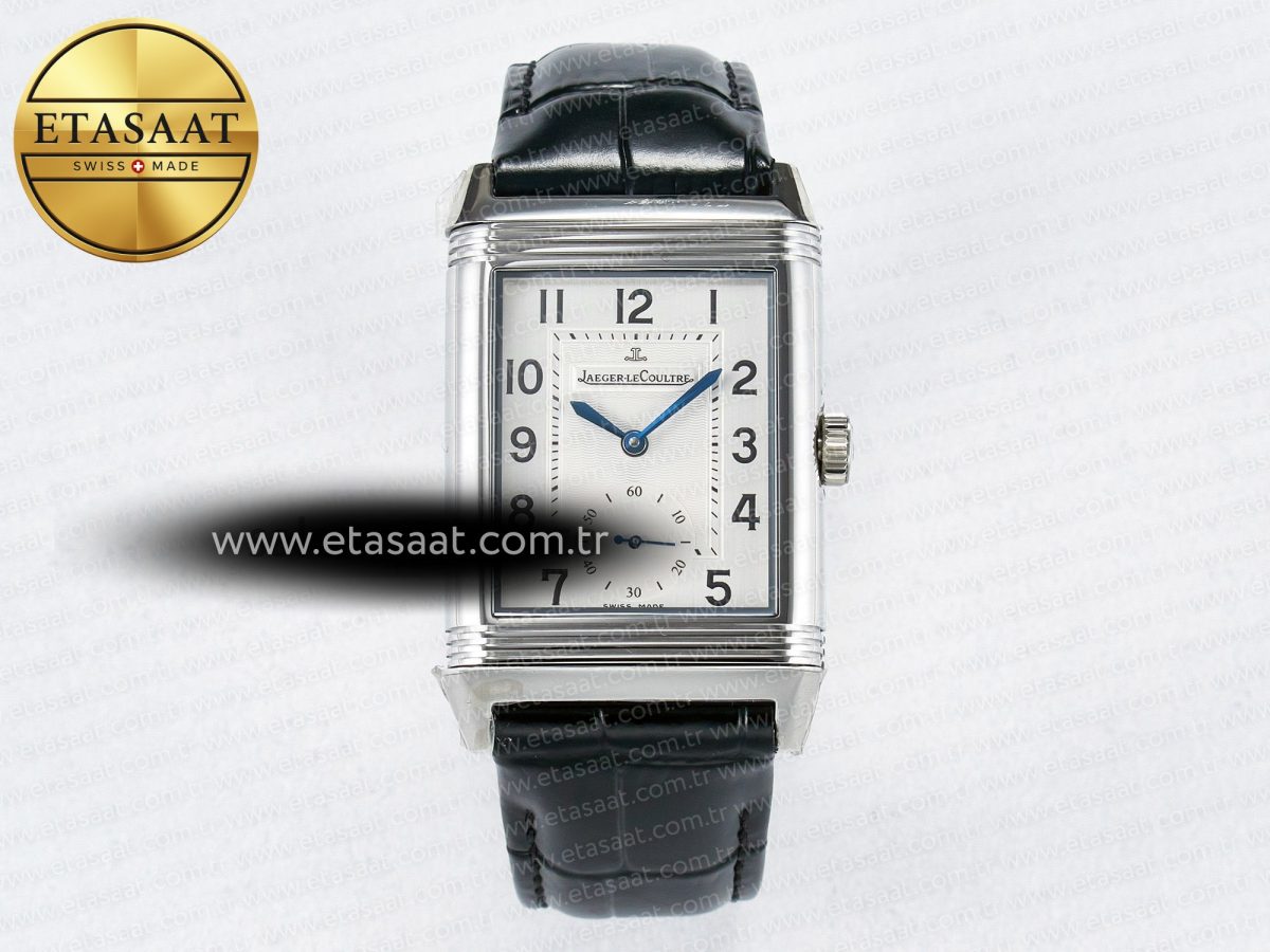 Reverso Classic Duoface Small Seconds SS MGF Best Edition White Textured Dial on Black Leather Strap A854A - Görsel 3