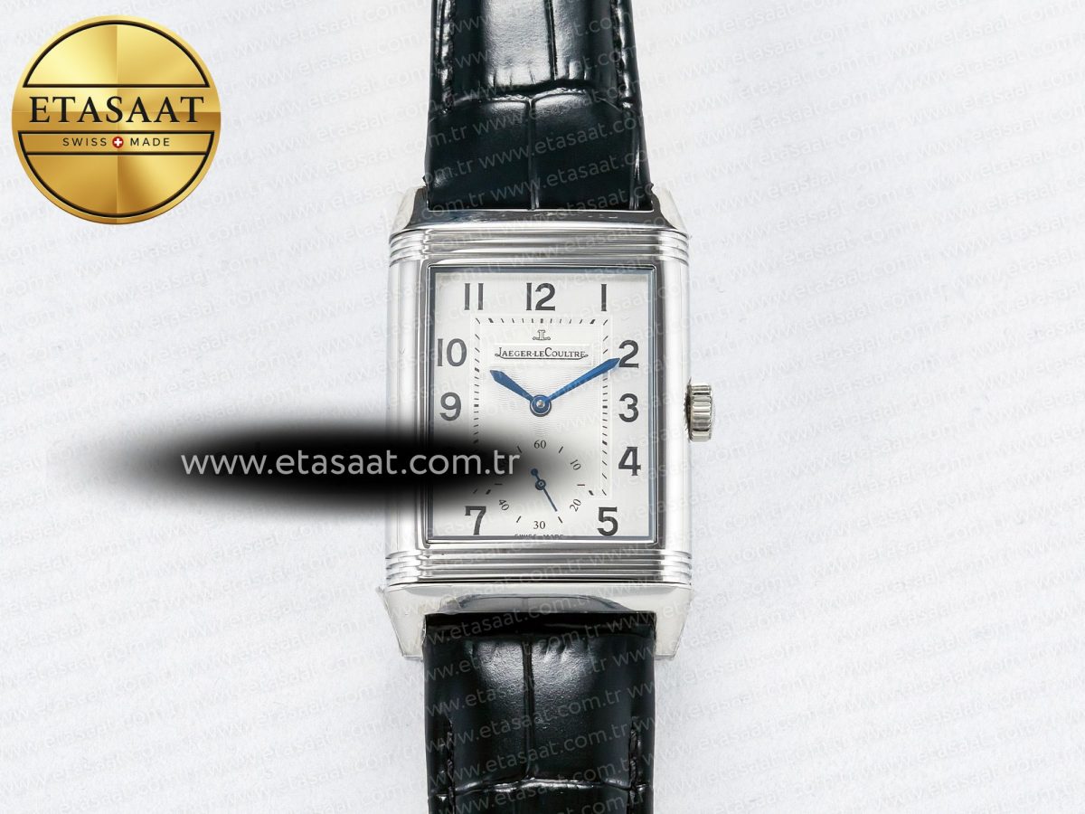 Reverso Classic Duoface Small Seconds SS MGF Best Edition White Textured Dial on Black Leather Strap A854A - Görsel 4