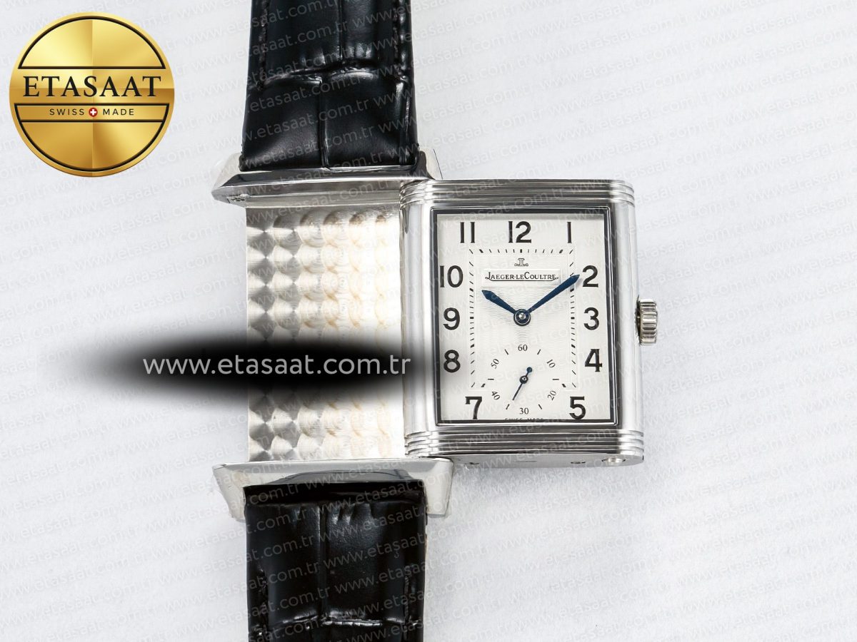 Reverso Classic Duoface Small Seconds SS MGF Best Edition White Textured Dial on Black Leather Strap A854A - Görsel 5