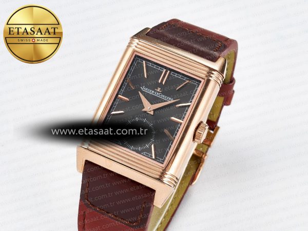 Reverso Tribute Duoface Small Seconds RG MGF Best Edition Black Dial on Red Leather Strap A854A