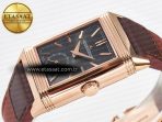 Reverso Tribute Duoface Small Seconds RG MGF Best Edition Black Dial on Red Leather Strap A854A - Görsel 10