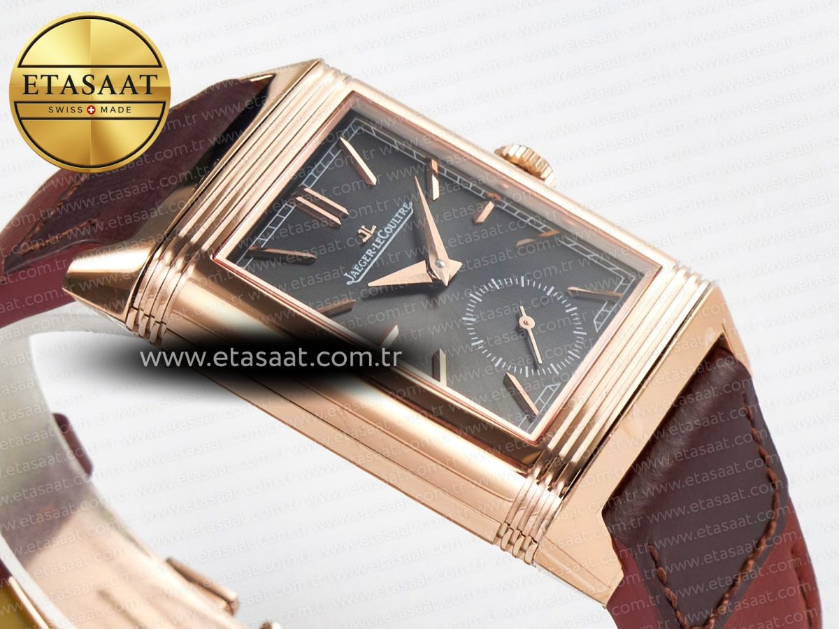 Reverso Tribute Duoface Small Seconds RG MGF Best Edition Black Dial on Red Leather Strap A854A - Görsel 11