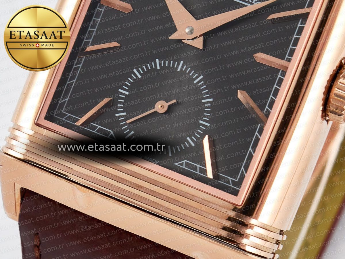 Reverso Tribute Duoface Small Seconds RG MGF Best Edition Black Dial on Red Leather Strap A854A - Görsel 16