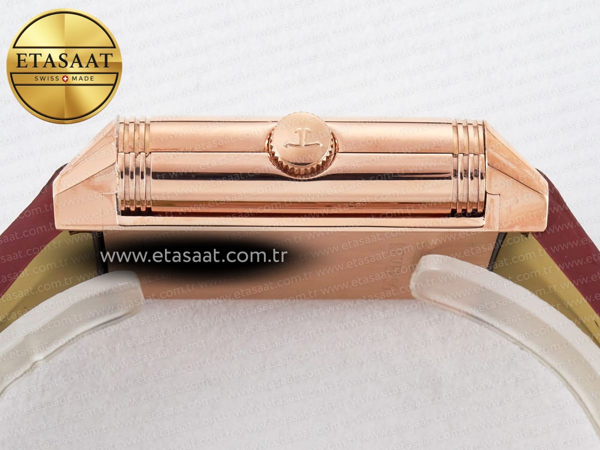 Reverso Tribute Duoface Small Seconds RG MGF Best Edition Black Dial on Red Leather Strap A854A - Görsel 18