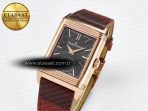 Reverso Tribute Duoface Small Seconds RG MGF Best Edition Black Dial on Red Leather Strap A854A - Görsel 2