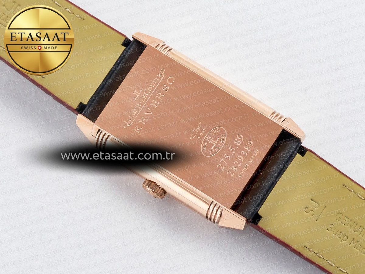 Reverso Tribute Duoface Small Seconds RG MGF Best Edition Black Dial on Red Leather Strap A854A - Görsel 20