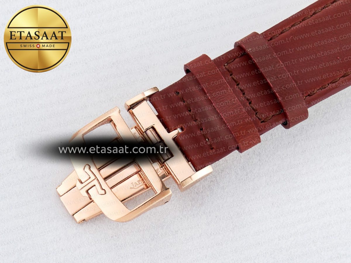 Reverso Tribute Duoface Small Seconds RG MGF Best Edition Black Dial on Red Leather Strap A854A - Görsel 22