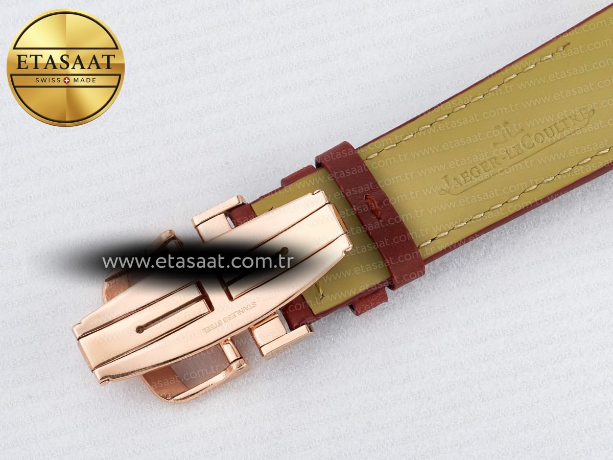 Reverso Tribute Duoface Small Seconds RG MGF Best Edition Black Dial on Red Leather Strap A854A - Görsel 23