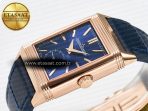 Reverso Tribute Duoface Small Seconds RG MGF Best Edition Blue Dial on Blue Leather Strap A854A - Görsel 10