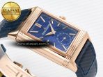 Reverso Tribute Duoface Small Seconds RG MGF Best Edition Blue Dial on Blue Leather Strap A854A - Görsel 11