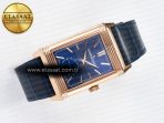 Reverso Tribute Duoface Small Seconds RG MGF Best Edition Blue Dial on Blue Leather Strap A854A - Görsel 12