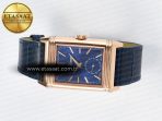Reverso Tribute Duoface Small Seconds RG MGF Best Edition Blue Dial on Blue Leather Strap A854A - Görsel 13