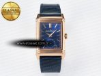 Reverso Tribute Duoface Small Seconds RG MGF Best Edition Blue Dial on Blue Leather Strap A854A - Görsel 3
