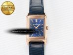 Reverso Tribute Duoface Small Seconds RG MGF Best Edition Blue Dial on Blue Leather Strap A854A - Görsel 4