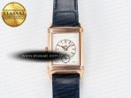 Reverso Tribute Duoface Small Seconds RG MGF Best Edition Blue Dial on Blue Leather Strap A854A - Görsel 6