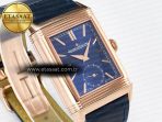 Reverso Tribute Duoface Small Seconds RG MGF Best Edition Blue Dial on Blue Leather Strap A854A - Görsel 9