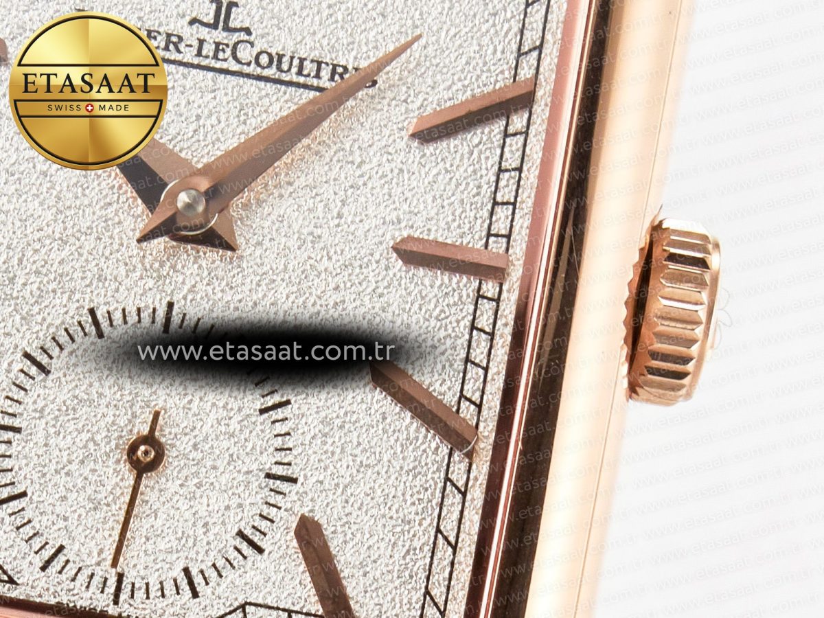 Reverso Tribute Duoface Small Seconds RG MGF Best Edition White Spray Paint Dial on Black Leather Strap A854A - Görsel 15
