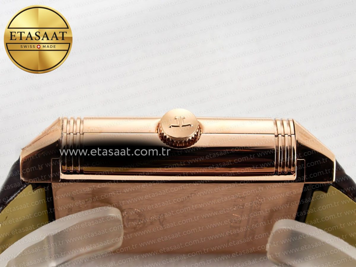 Reverso Tribute Duoface Small Seconds RG MGF Best Edition White Spray Paint Dial on Black Leather Strap A854A - Görsel 18