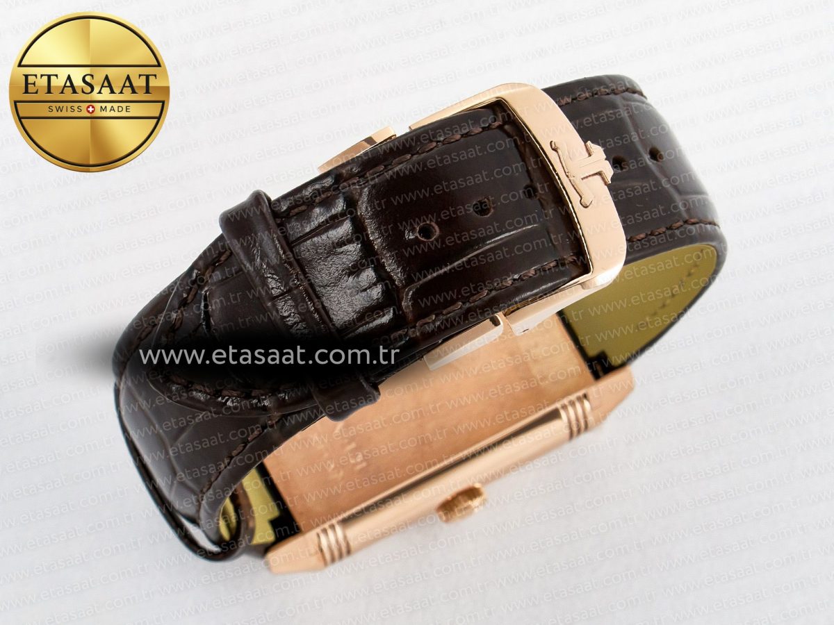 Reverso Tribute Duoface Small Seconds RG MGF Best Edition White Spray Paint Dial on Black Leather Strap A854A - Görsel 19
