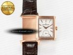 Reverso Tribute Duoface Small Seconds RG MGF Best Edition White Spray Paint Dial on Black Leather Strap A854A - Görsel 5