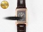 Reverso Tribute Duoface Small Seconds RG MGF Best Edition White Spray Paint Dial on Black Leather Strap A854A - Görsel 6