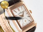 Reverso Tribute Duoface Small Seconds RG MGF Best Edition White Spray Paint Dial on Black Leather Strap A854A - Görsel 9