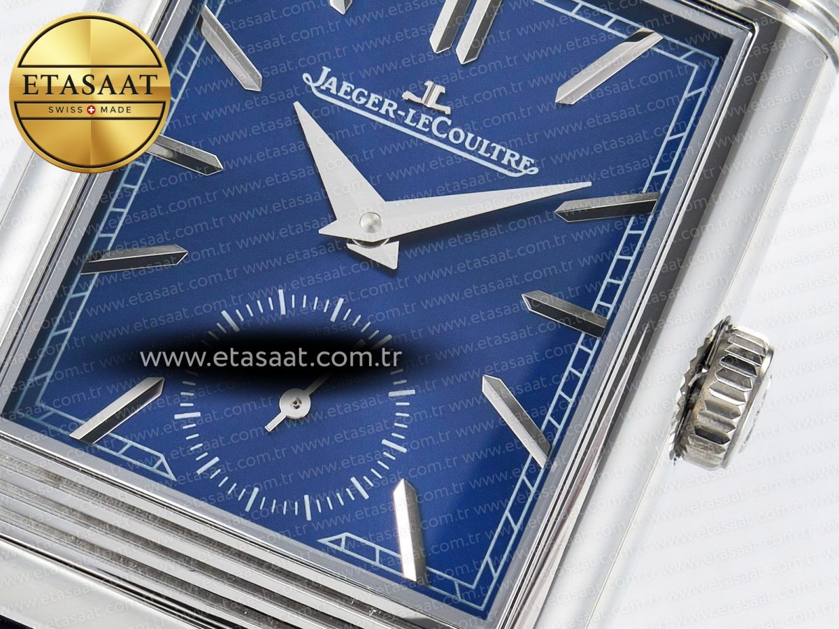 Reverso Tribute Duoface Small Seconds SS MGF Best Edition Blue Dial on Blue Leather Strap A854A - Görsel 14