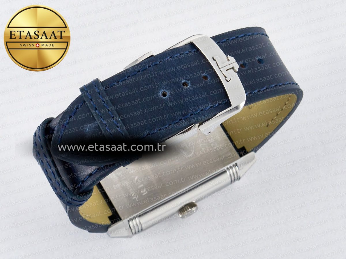 Reverso Tribute Duoface Small Seconds SS MGF Best Edition Blue Dial on Blue Leather Strap A854A - Görsel 19