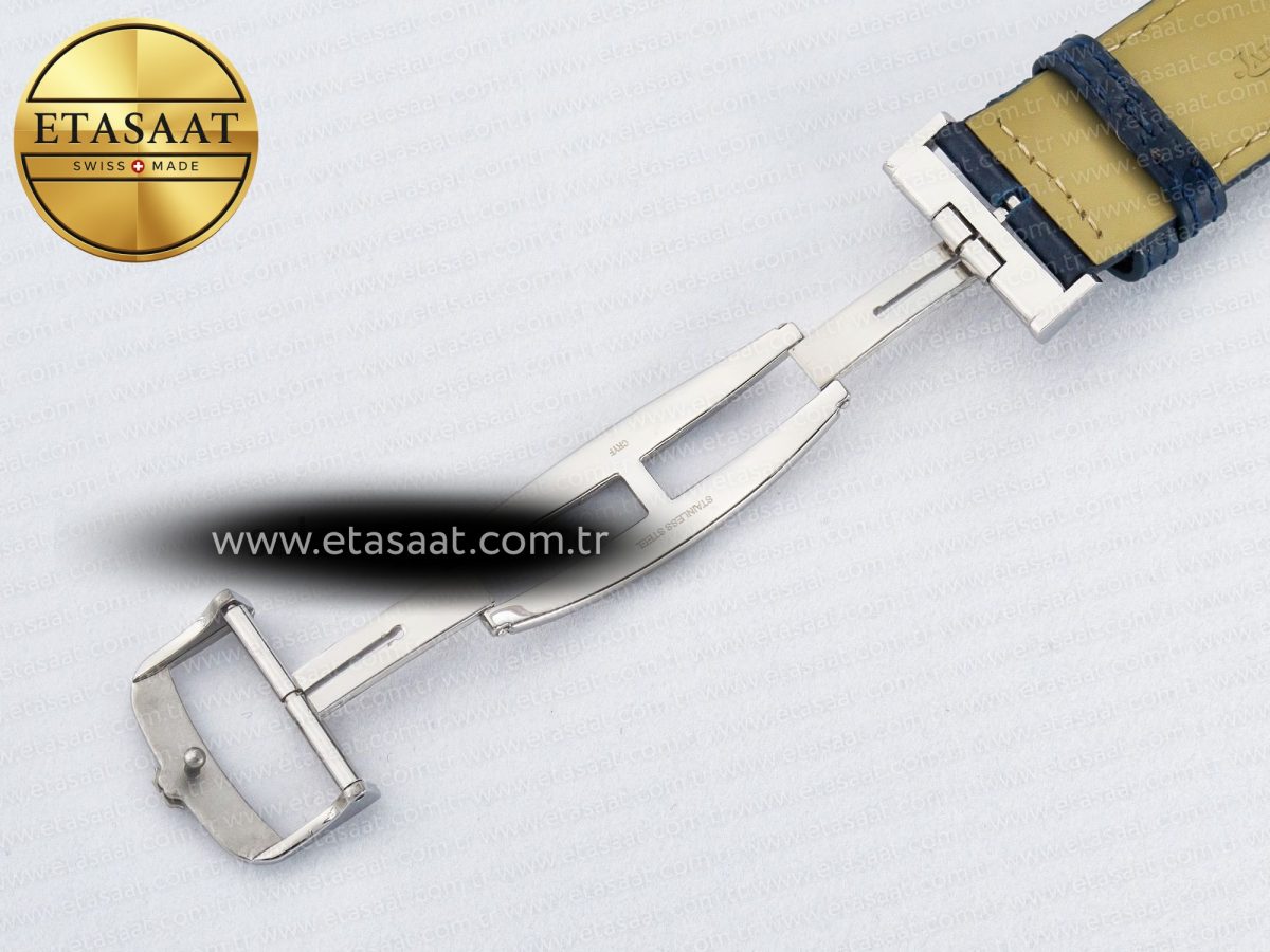 Reverso Tribute Duoface Small Seconds SS MGF Best Edition Blue Dial on Blue Leather Strap A854A - Görsel 27